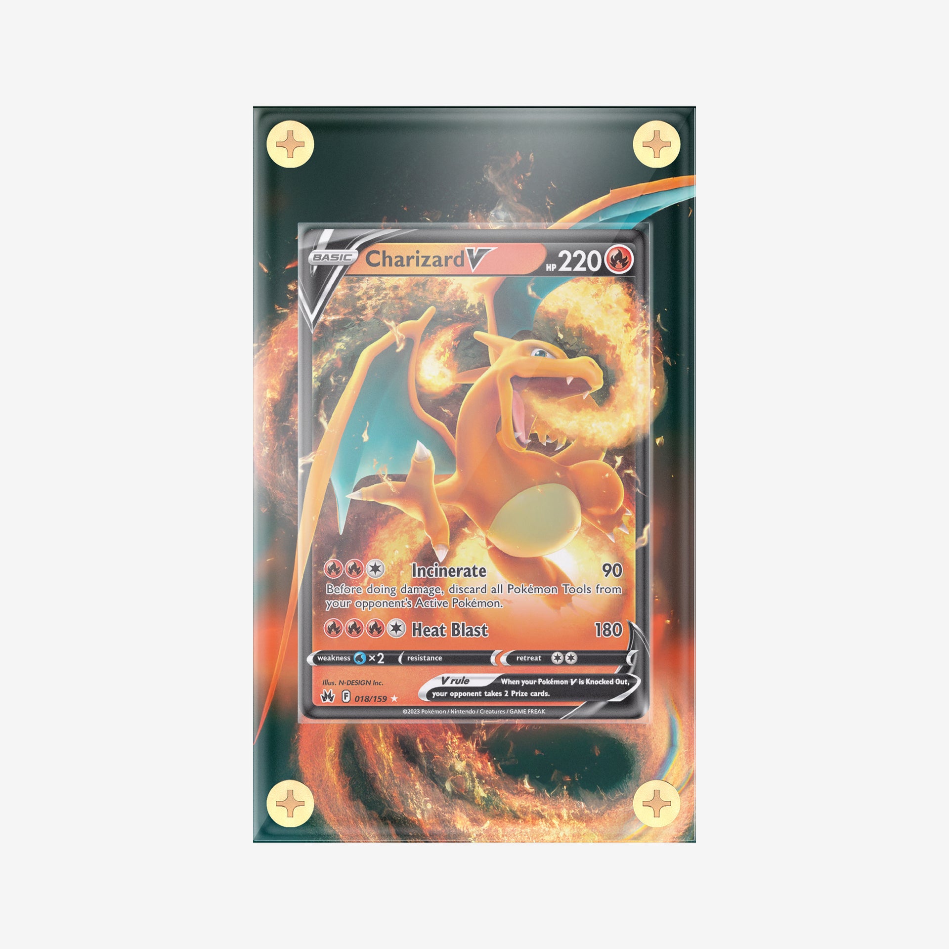 charizard v pokemon card gold Charizard V #018/159 : Crown Zenith